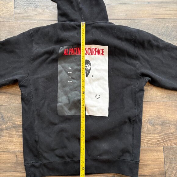 Scarface X Shoe Palace PULLOVER HOODIE LARGE Black Tony Montana Movie Poster - Picture 8 of 12
